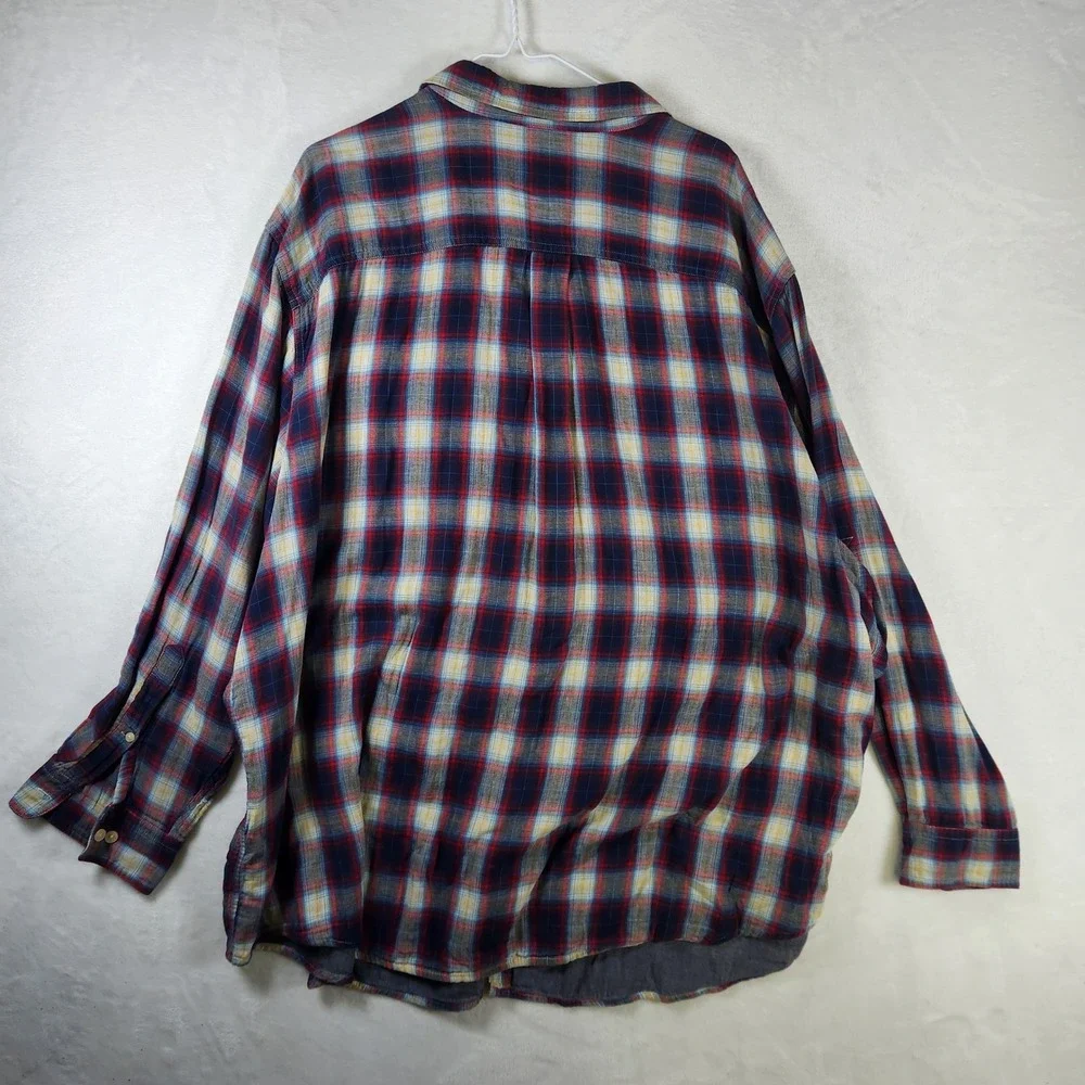 True Nation 3XL Plaid Shirt Long Sleeve Button Front‎ Pocket Men's Casual